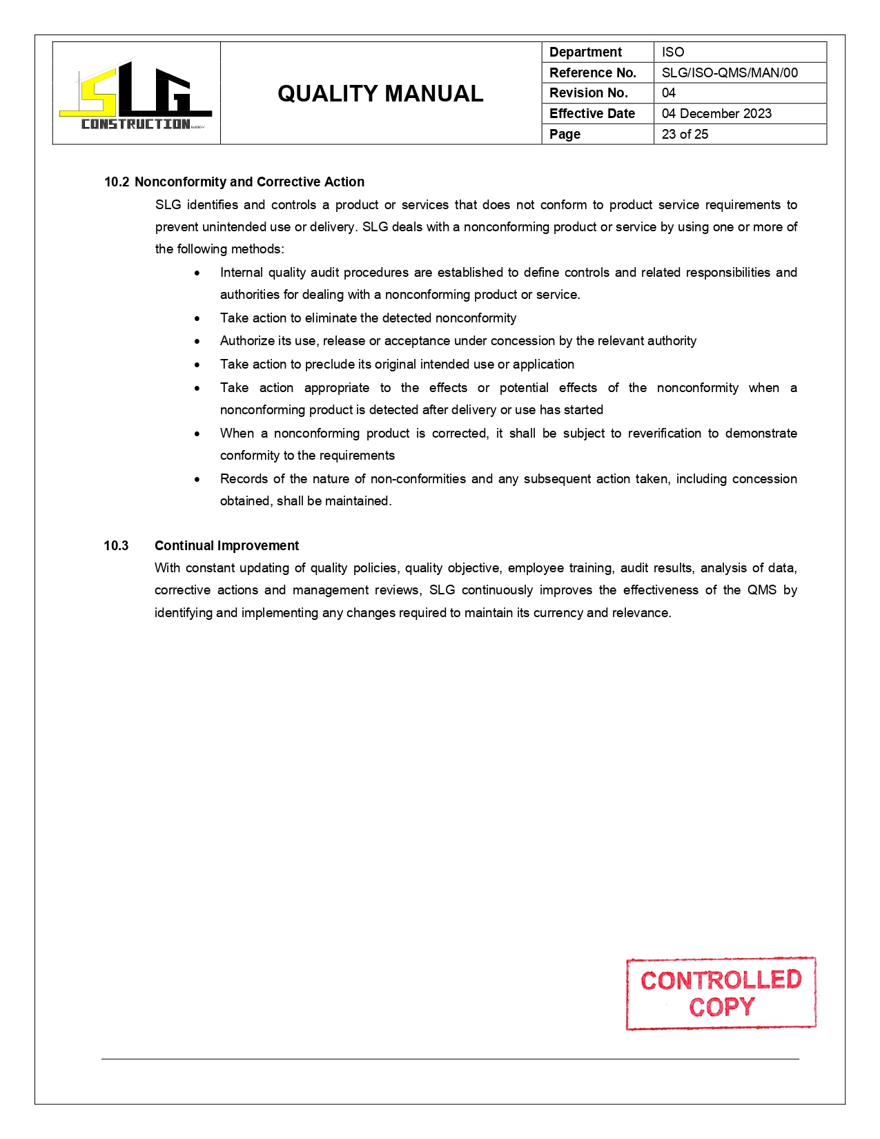 QMS Manual Page 25